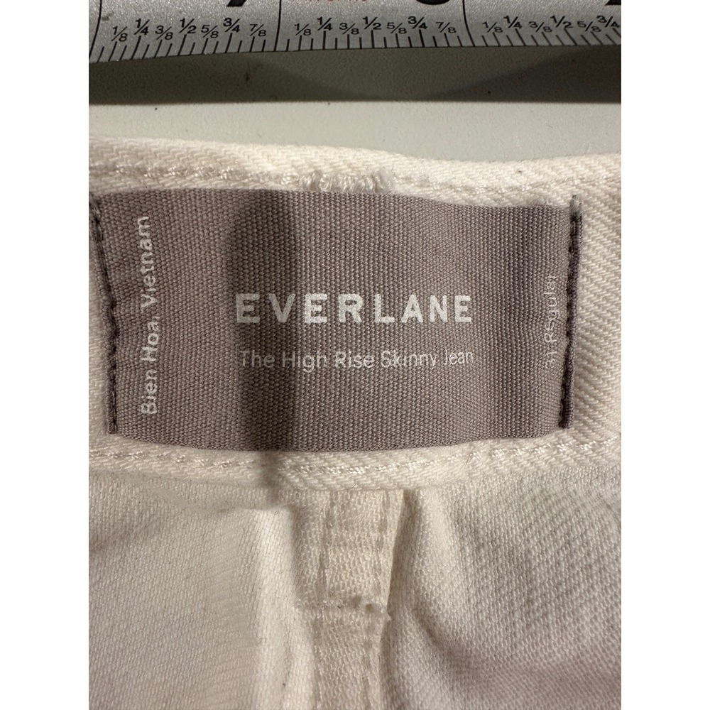 Everlane The High Rise Skinny Jean White Cream Women's Size 31 Regular - Picture 5 of 7